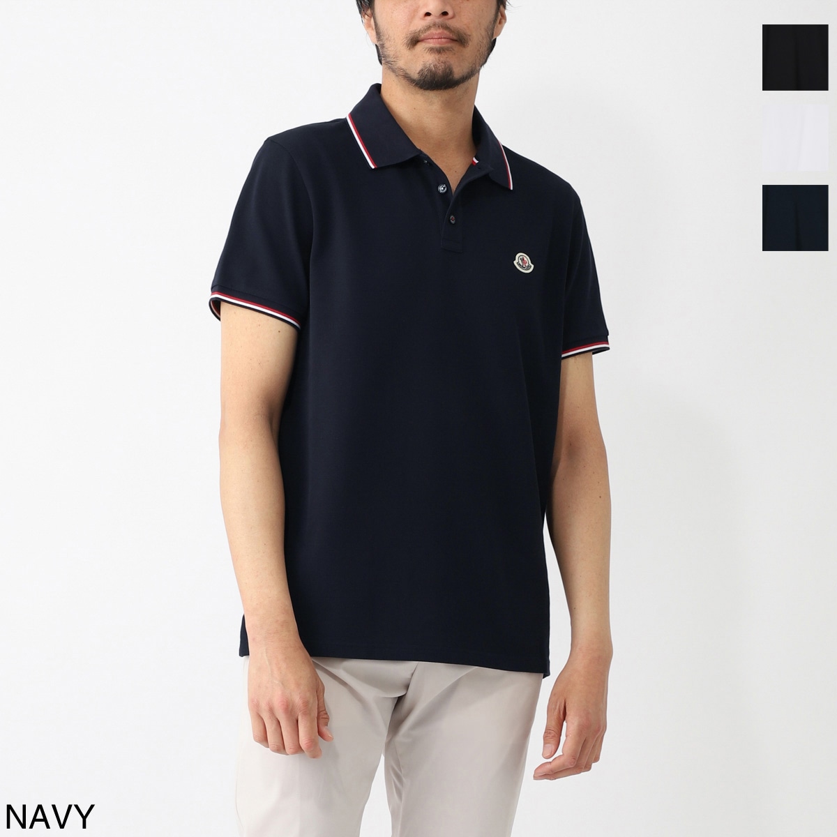 モンクレール MONCLER ネイビー ポロシャツ 　M　Slim Fit 美品 中古・古着通販】MONCLER (モンクレール) ポロシャツ ネイビー
