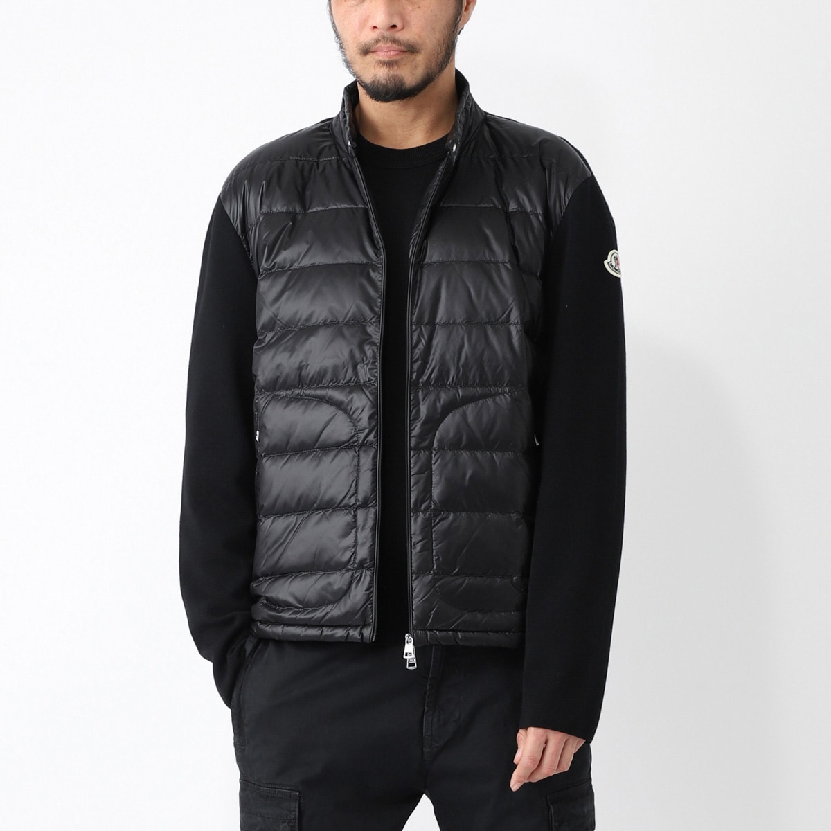 モンクレール カーディガンダウン BEAMS F（ビームスF）MONCLER / ニット×ナイロン ダウン