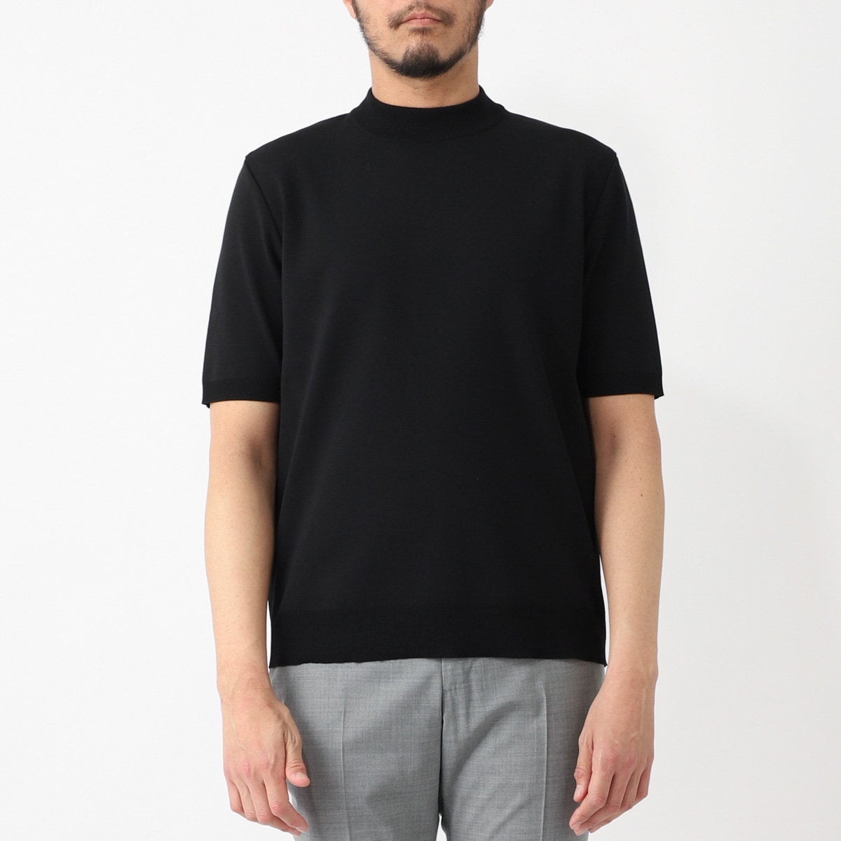 Revenir リブニール モックネック半袖ニット/INT-010 ウォッシャブル 【国内正規品】 メンズ