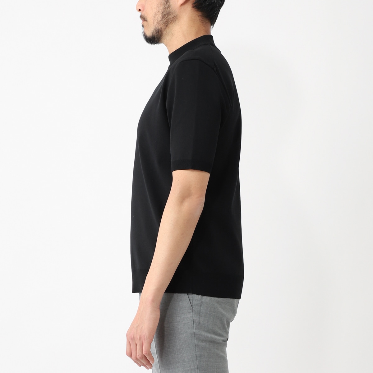 Revenir リブニール モックネック半袖ニット/INT-010 ウォッシャブル 【国内正規品】 メンズ