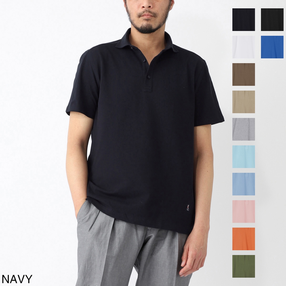 GUY ROVER ギローバー 半袖ポロシャツ/ワイドカラーポロシャツ/JERSEY メンズ