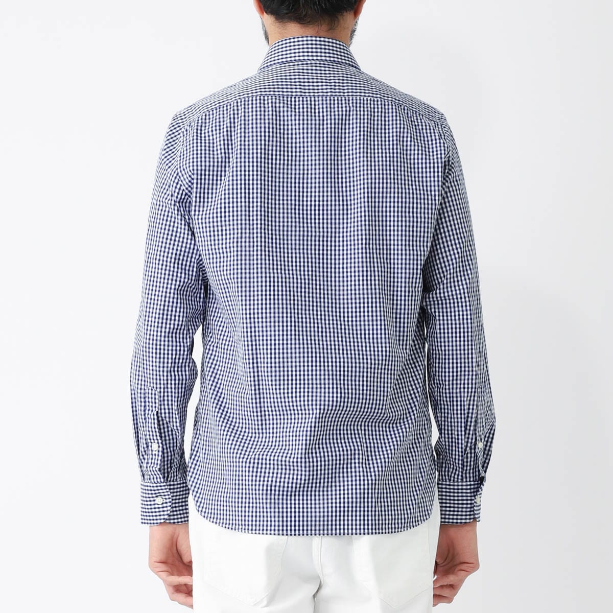 【アウトレット】GUY ROVER ギローバー ギンガムチェック ホリゾンタルカラーシャツ/総柄シャツ/WASH メンズ