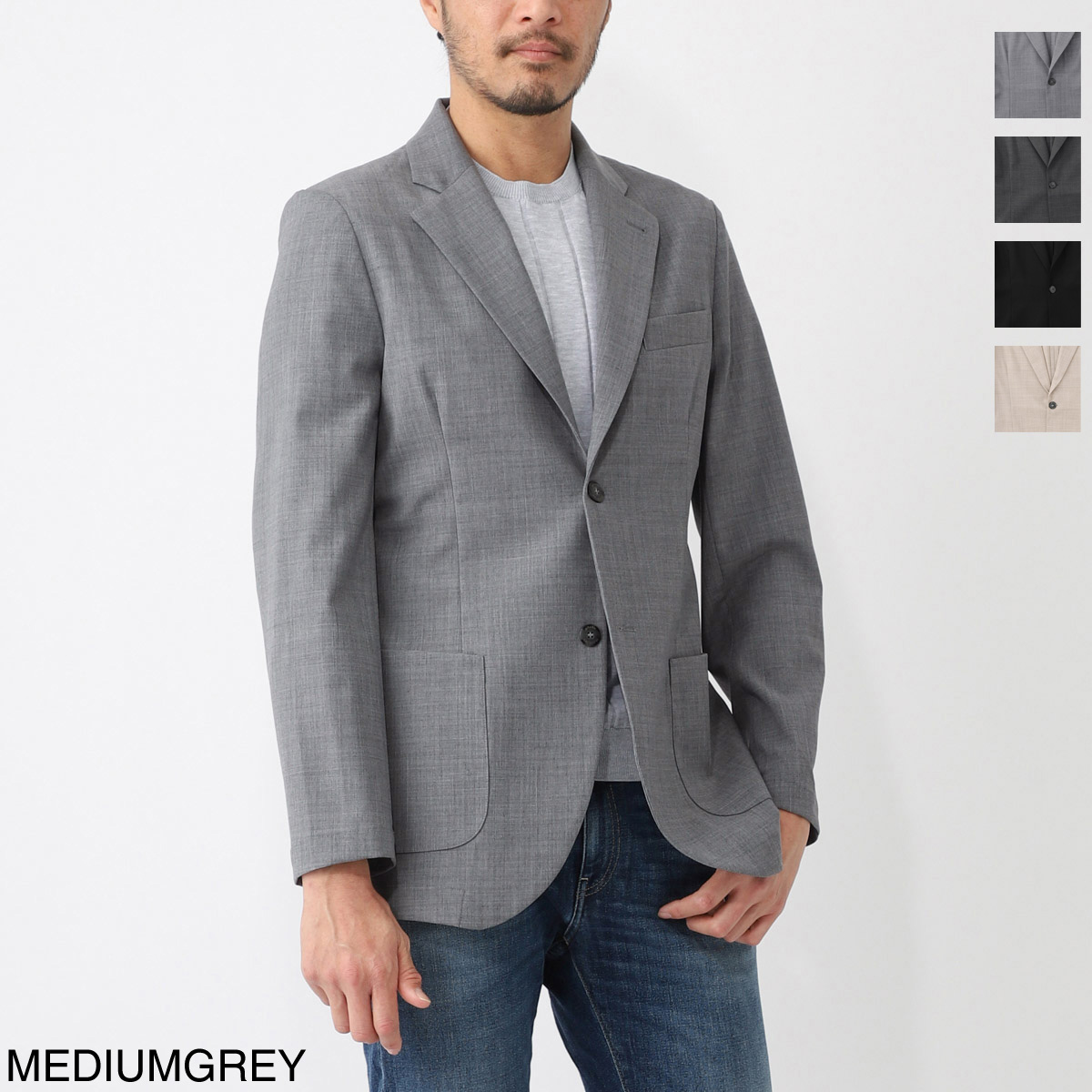 GIAB'S ARCHIVIO ジャブス アルキヴィオ 2つボタン イージージャケット/シングルジャケット/STROZZI/L【大きいサイズあり】 メンズ