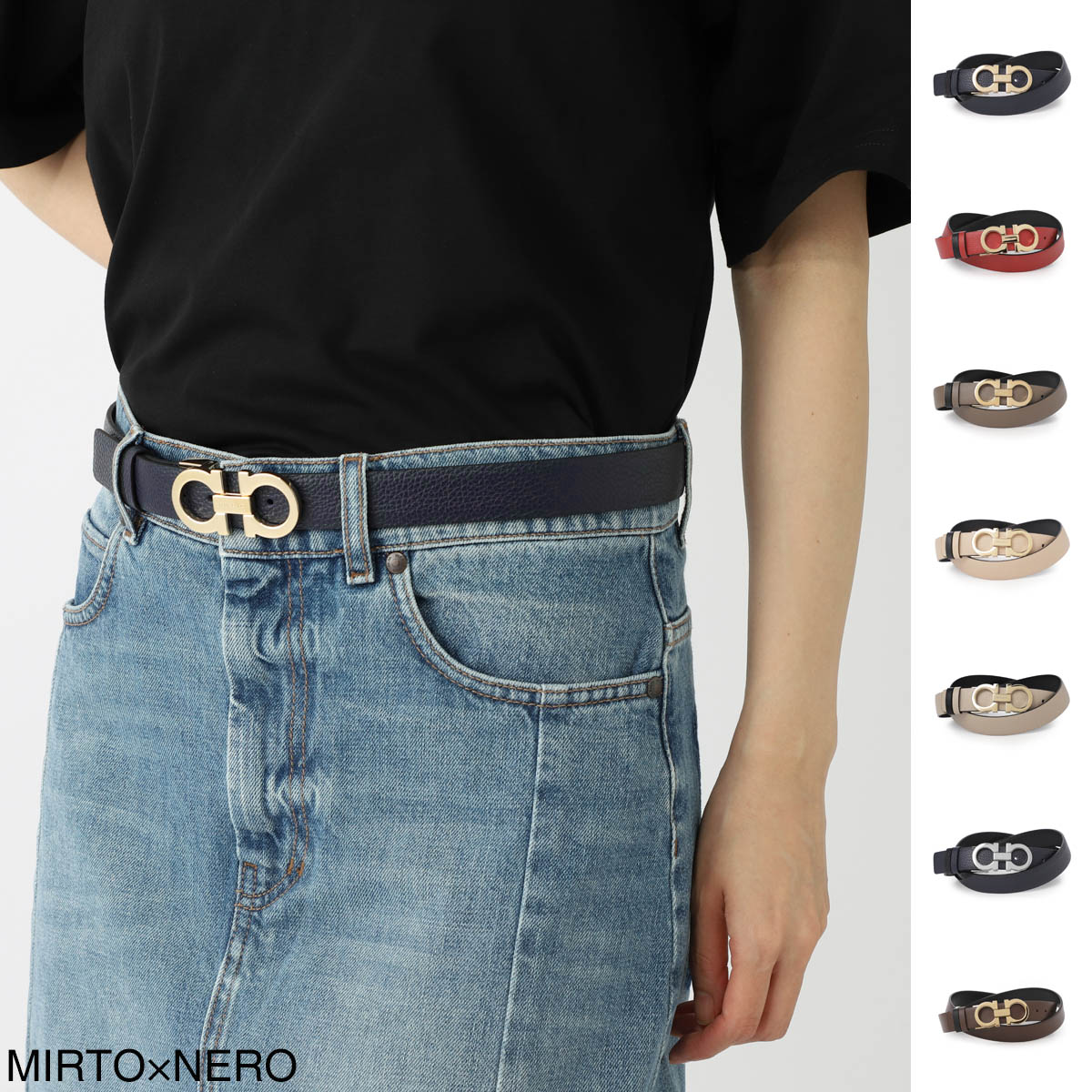 FERRAGAMO フェラガモ リバーシブル ベルト レディース