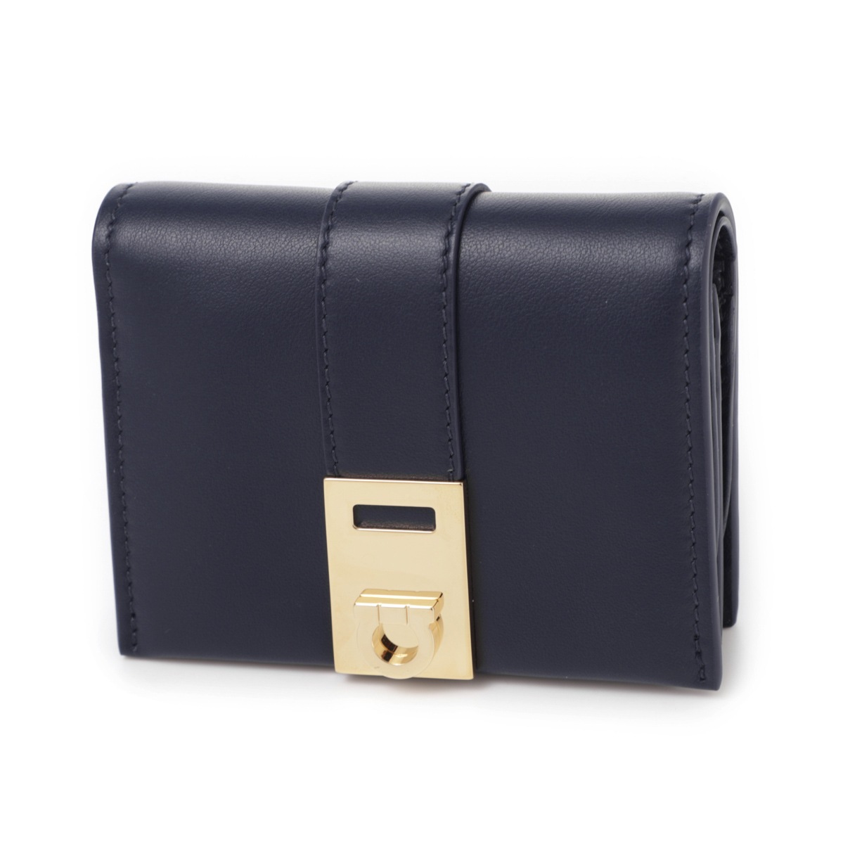 FERRAGAMO フェラガモ 2つ折り財布 小銭入れ付き/HUG BICOLOR