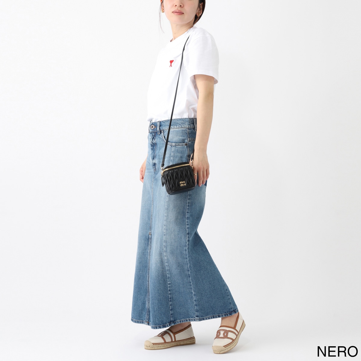 ミュウミュウ コットンデニム ショルダーバッグ miu miu ミュウミュウ