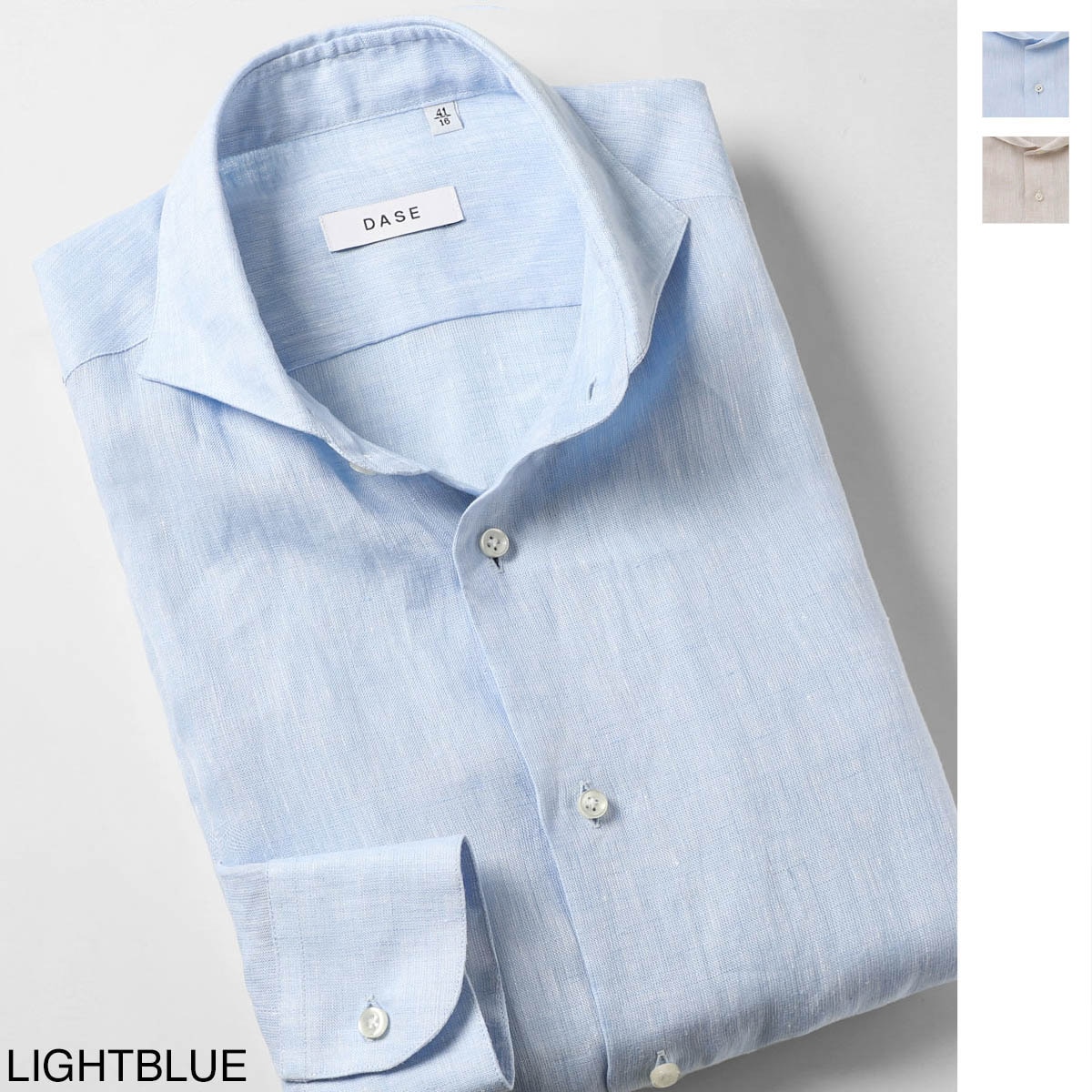 DASE デイス ホリゾンタルカラー リネンシャツ メンズ