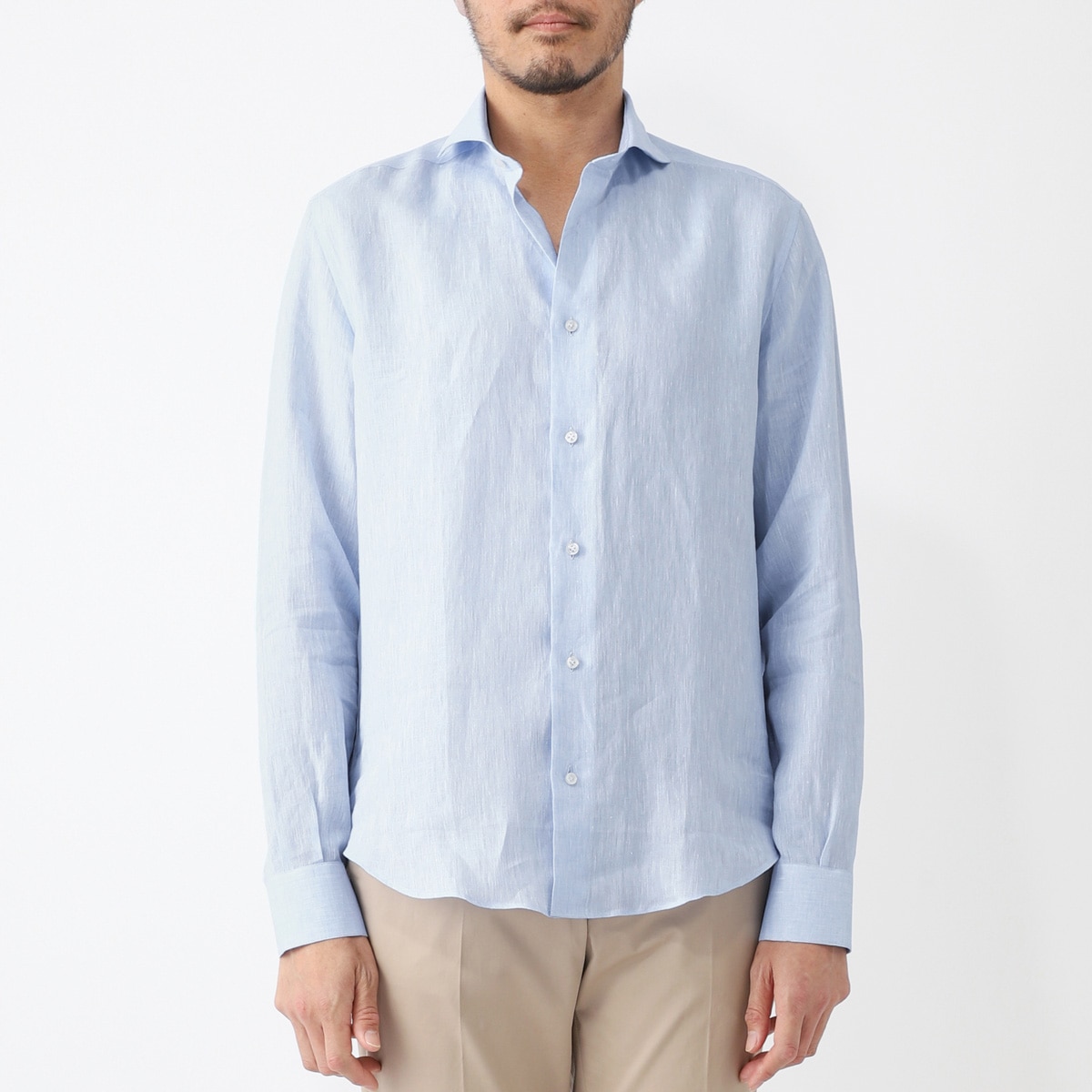 DASE デイス ホリゾンタルカラー リネンシャツ メンズ