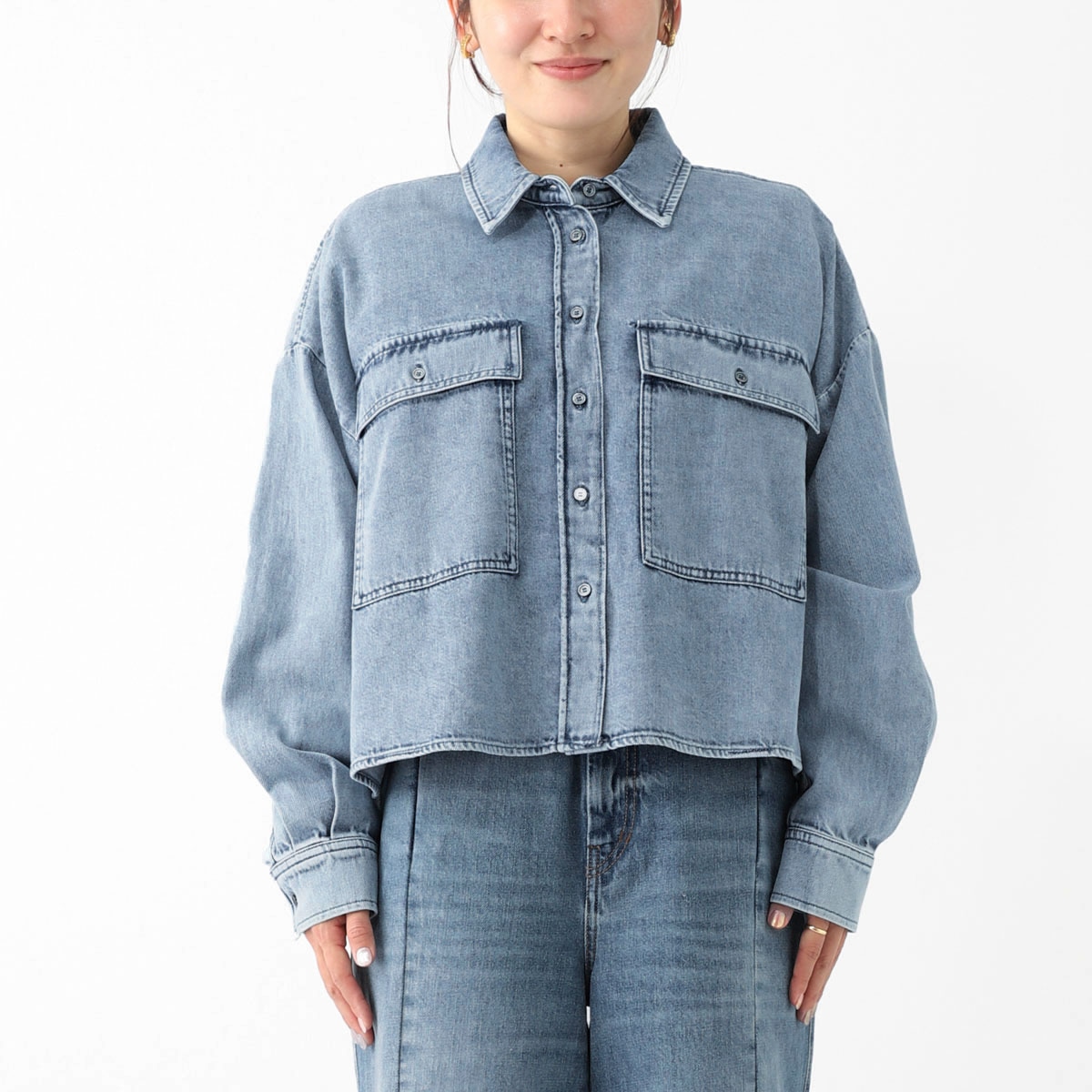 美品✨ウィークエンドマックスマーラ　デニムシャツ　コットン100 サイズ40 アウトレット】【ラスト1点】WEEKEND Max Mara ウィークエンドマックス