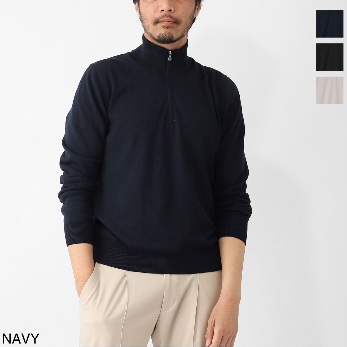 Gran Sasso グランサッソ ハーフジップニット【大きいサイズあり