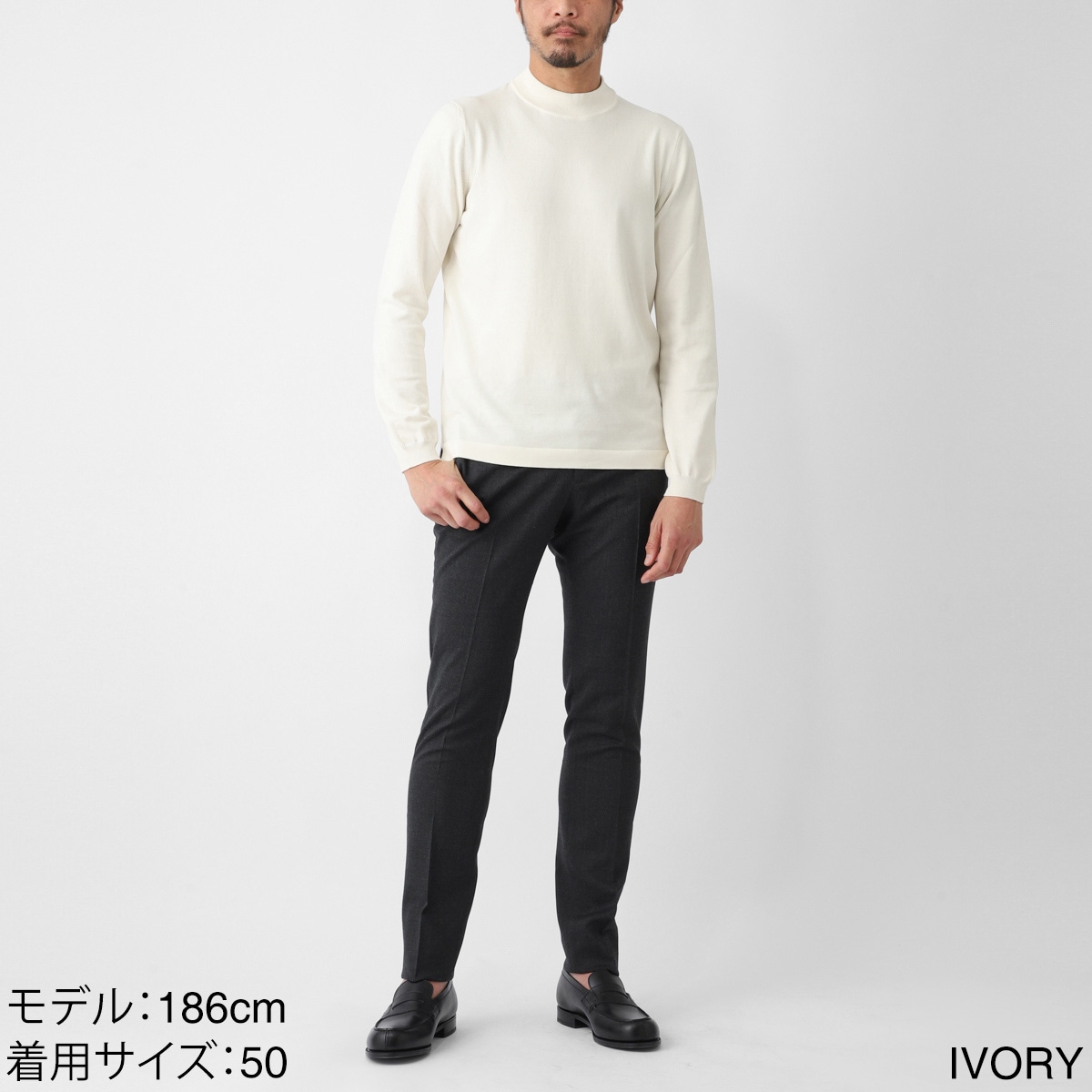 Gran Sasso グランサッソ モックネック ニット/LUPETTO M/L【大きいサイズあり】 メンズ