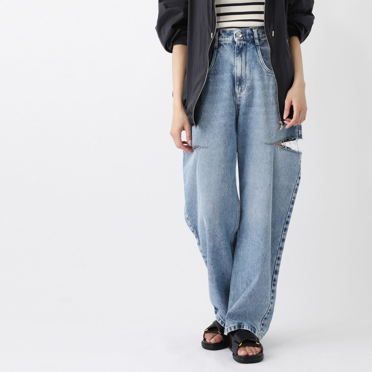 Maison Margiela メゾンマルジェラ ジップフライジーンズ/DENIM JEANS WITH SLASH DETAILS レディース