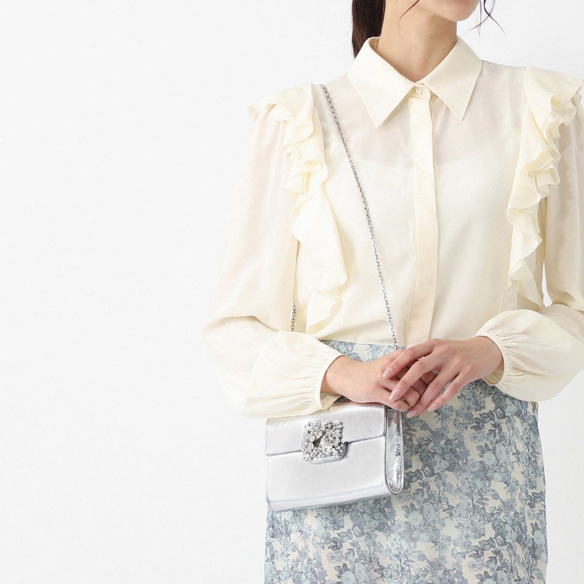 【アウトレット】ROGER VIVIER ロジェヴィヴィエ クラッチバッグ 2WAY/ショルダーバッグ/EFFLORESCENCE MINI CLUTCH IN LEATHER レディース