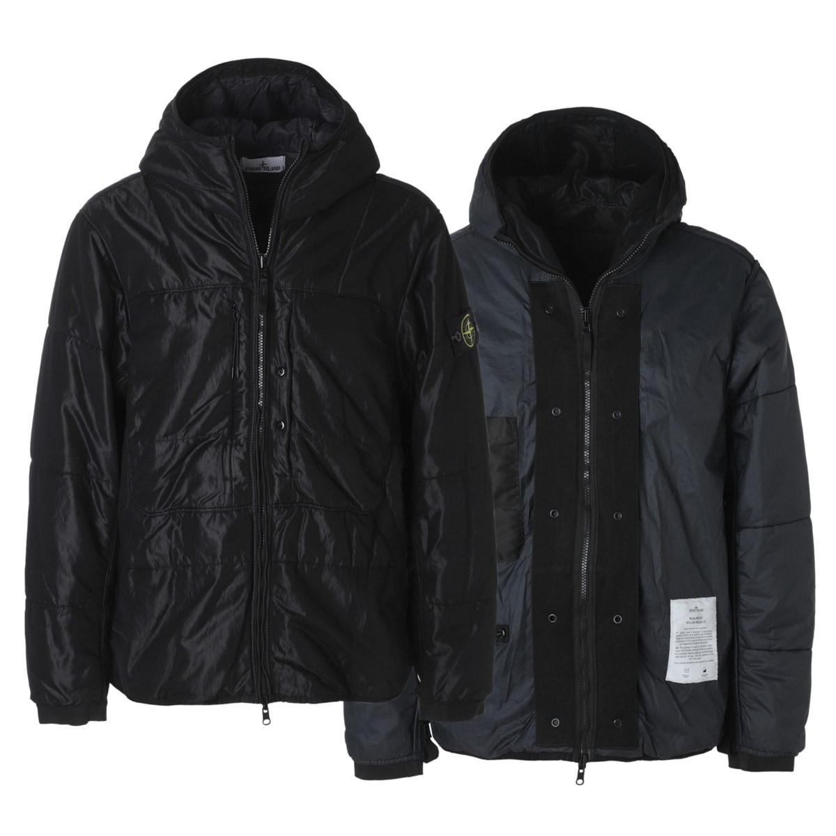 Stone  ブラック フード付きブルゾン Stone ブラック フード付きブルゾン Stone Island フード付き