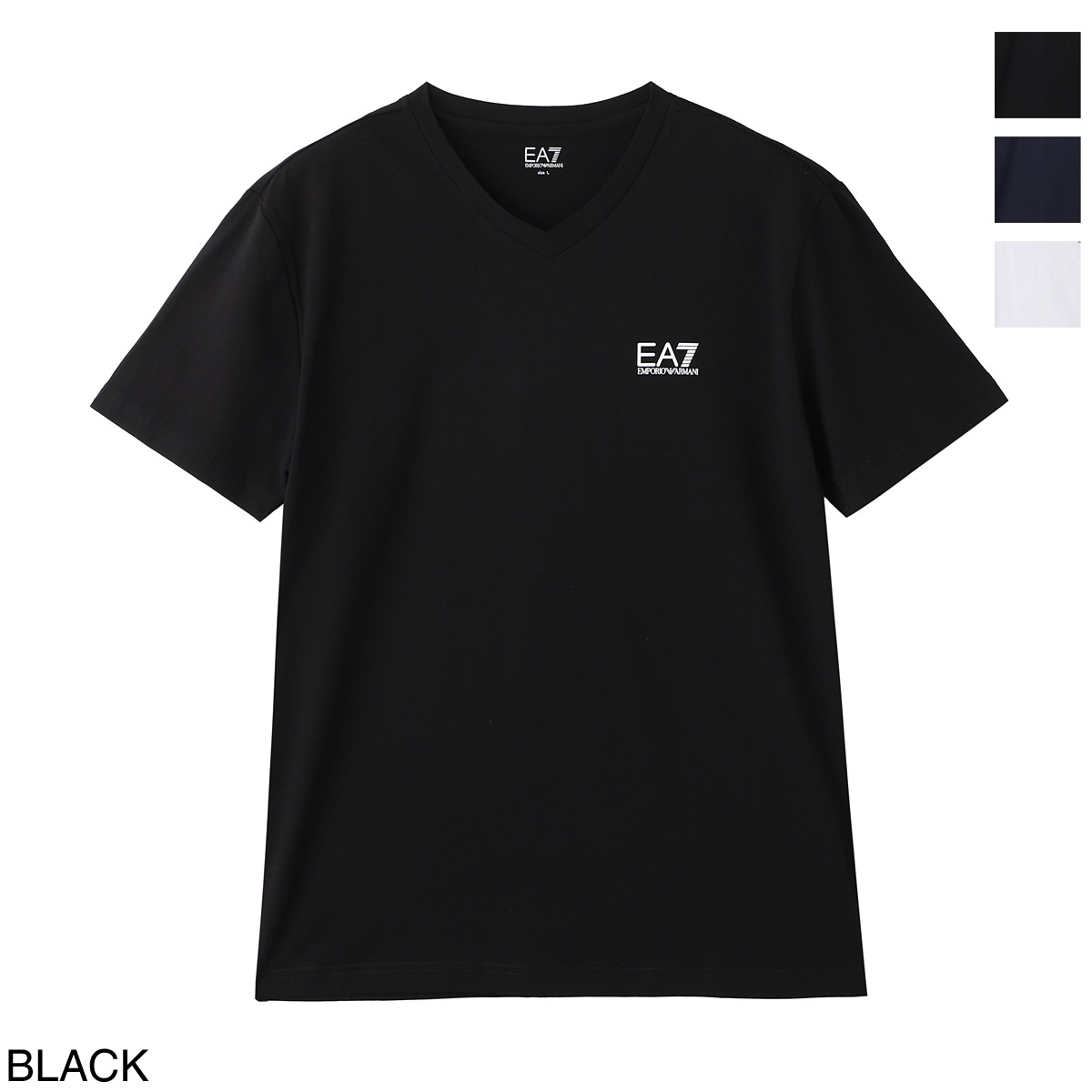 『ネコポス対応(1点まで)』EA7 EMPORIO ARMANI エンポリオアルマーニ Vネック Tシャツ/CORE IDENTITY STRETCH COTTON JERSEY V-NECK T-SHIRT メンズ