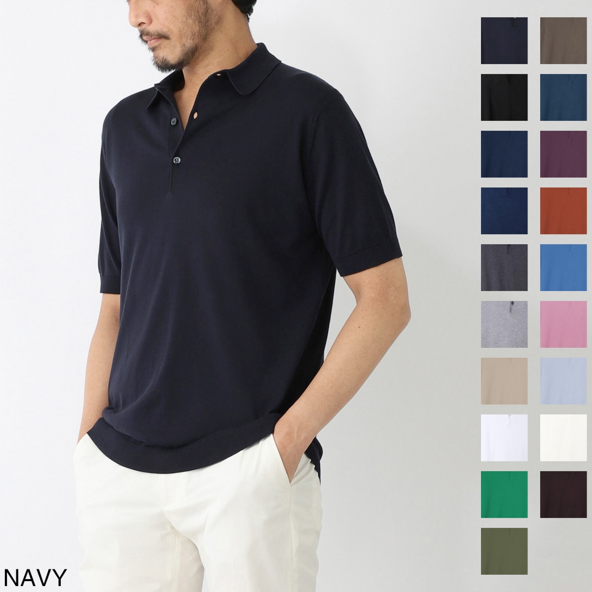 JOHN SMEDLEY ジョンスメドレー ニットポロシャツ/ADRIAN シー