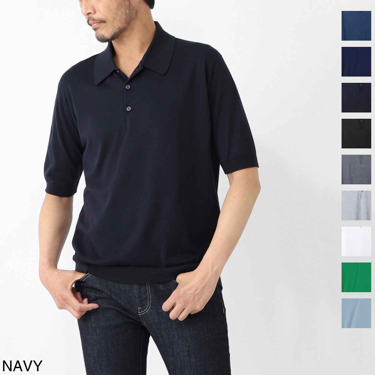 JOHN SMEDLEY ジョンスメドレー ニットポロシャツ/ISIS シーアイランドコットン 30ゲージ EASY FIT メンズ