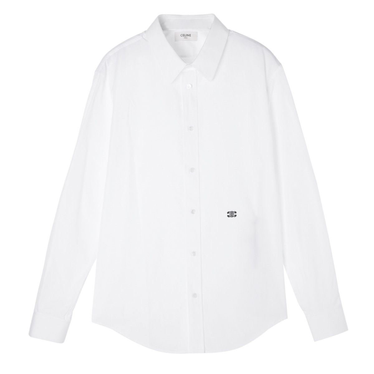 セリーヌ シャツ パレスカラー クラシックシャツ 2C111910C.01WB サイズ42 未使用 ストライプ ホワイト コットン CELINE 【中古】 | シンプル 長袖 カジュアルシャツ レディース 綿 白 美品 プレゼント CELINE（セリーヌ） ワイシャツ Yシャツ 白 ホワイト 薄いストライプ柄