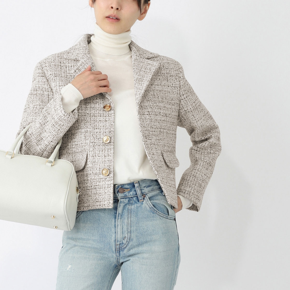 【アウトレット】CELINE セリーヌ ツイードジャケット/VESTE GARANCE レディース