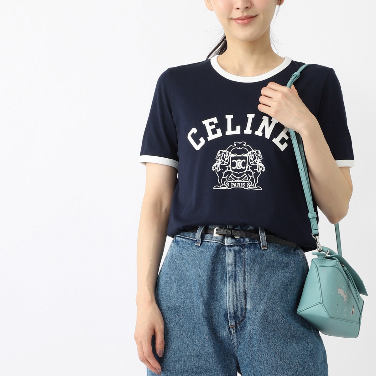【CELINE】CELINE BLASON レギュラー Tシャツ アウトレット】【ラスト1点】CELINE セリーヌ クルーネック T