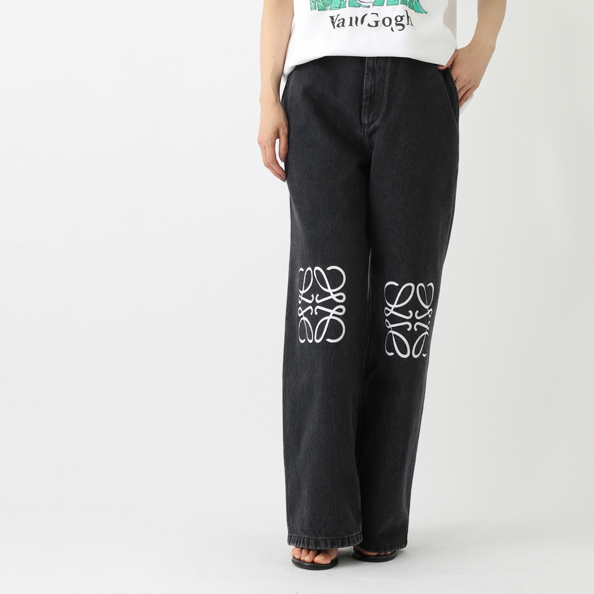 LOEWE ロエベ ジップフライジーンズ/バギージーンズ/ANAGRAM BAGGY JEANS AF レディース