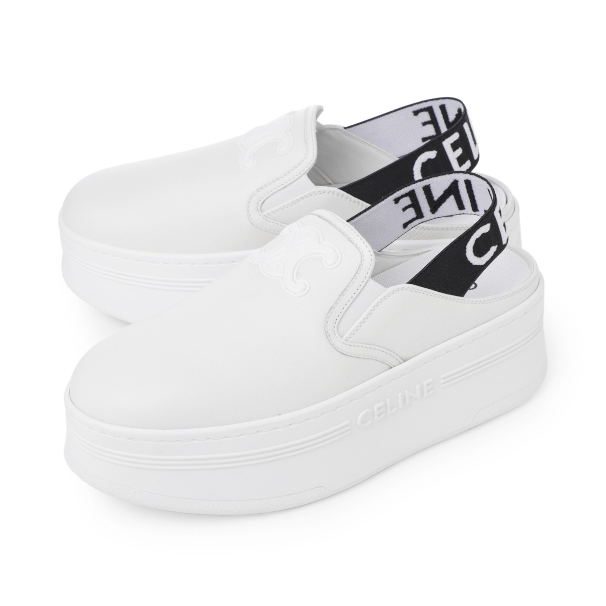 サンダル・ミュール CELINE FW25 Celine Double Straps Mules (362325176 38NO) CELINE セリーヌ サンダル/ミュール/STRAPPED WEDGE MULE W