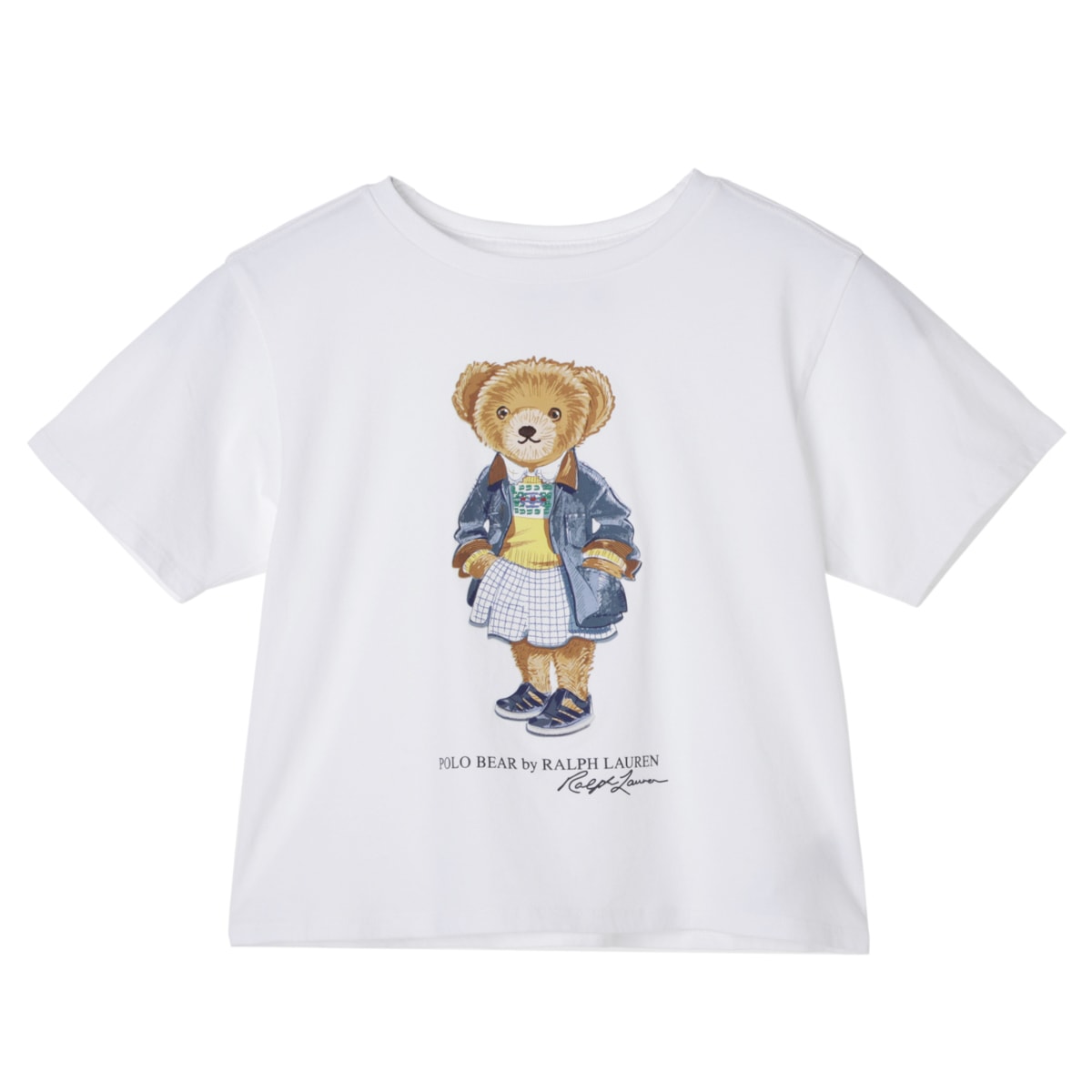 【ネコポス対応(1点まで)】POLO RALPH LAUREN ポロラルフローレン クルーネックTシャツ/KIDS キッズ ガールズ/SHORT-SLEEVE COTTON JERSEY NOVELTY BEAR GRAPHIC CROPPED T-SHIRT レディース