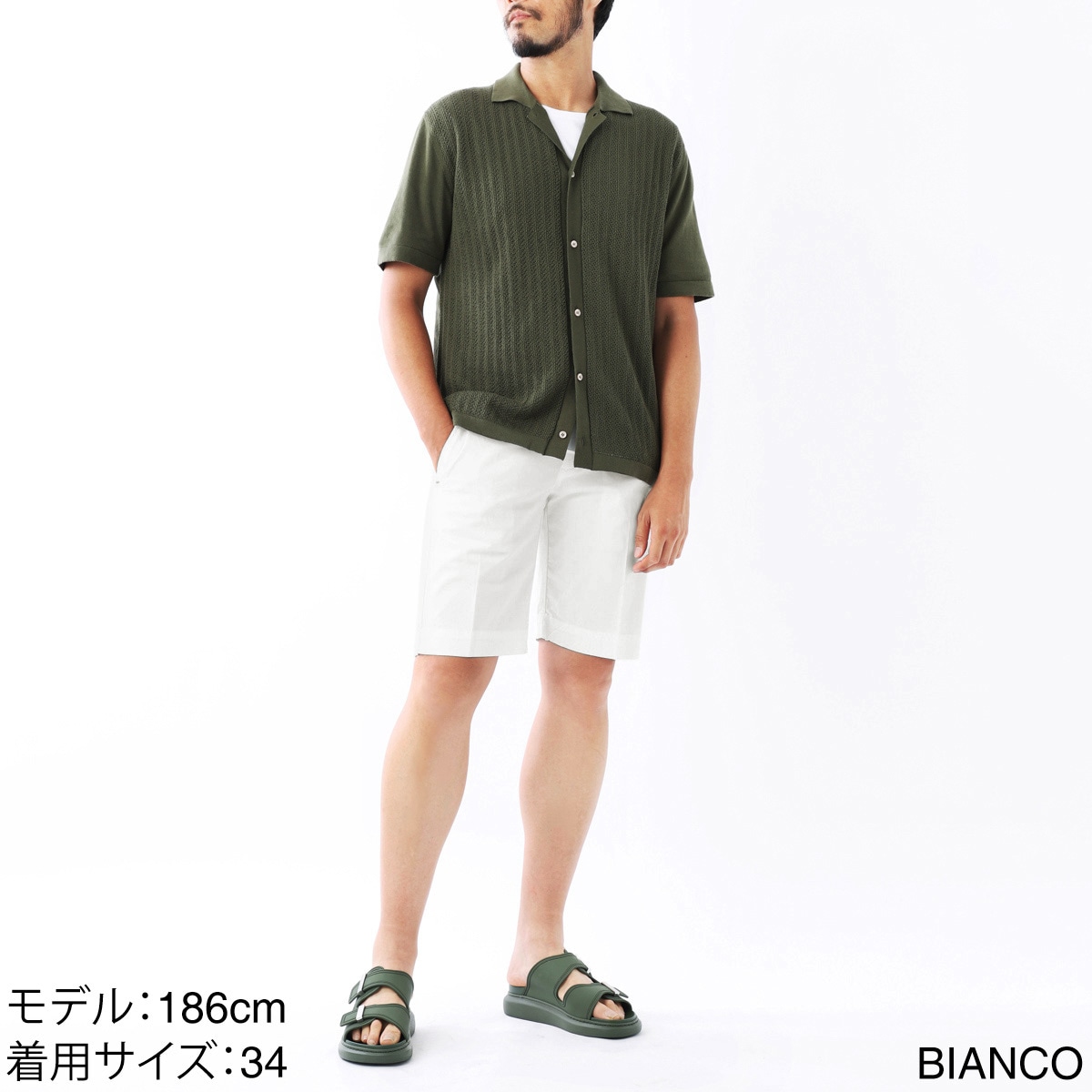 entre amis アントレアミ ハーフパンツ/BERMUDA TK AMERICA CON CINT メンズ