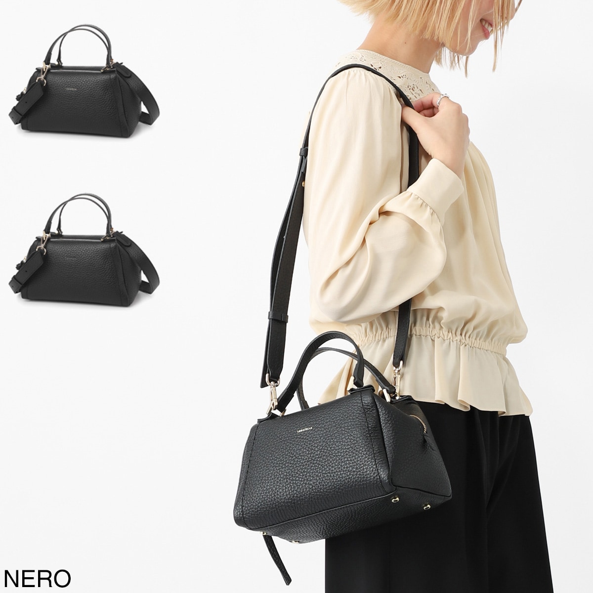 ロリステッラ　DENIA ボストンバック　ハンドバッグ　ショルダーバック　レザー LORISTELLA ロリステッラ ハンドバッグ 3WAY/ボストンバッグ