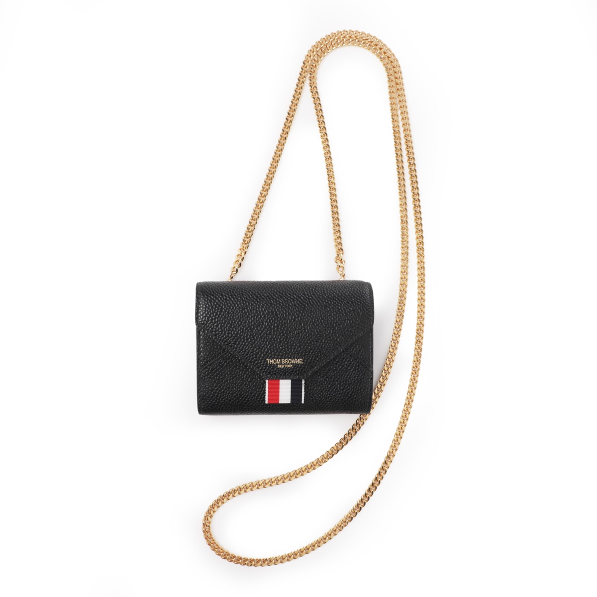 THOM BROWNE. トムブラウン コインケース/チェーンウォレット/PEBBLED SHORT ENVELOPE WALLET レディース