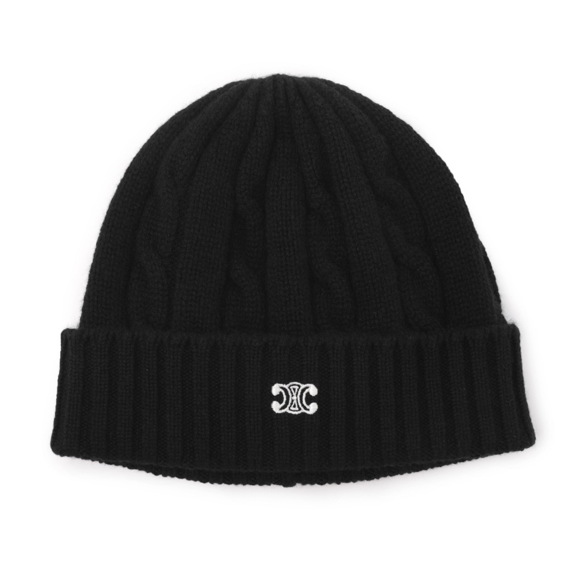 CELINE 黒 ニット帽・ビーニー Celine Triomphe hat (CELINE/ニットキャップ・ビーニー