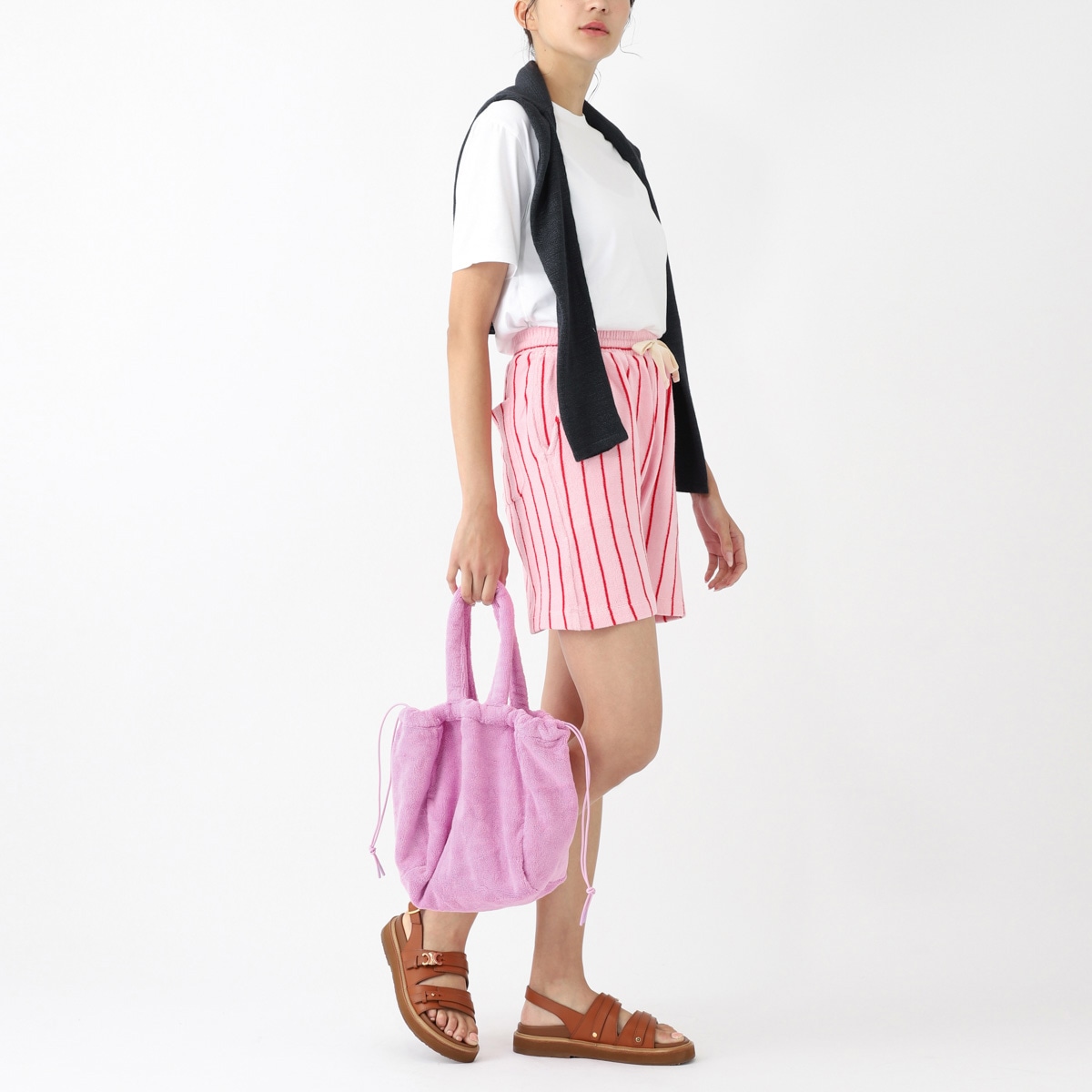 BONGUSTA ボングスタ ハンドバッグ/NARAM HANDBAG 巾着 タオル地 コットン 軽量 無地 レディース