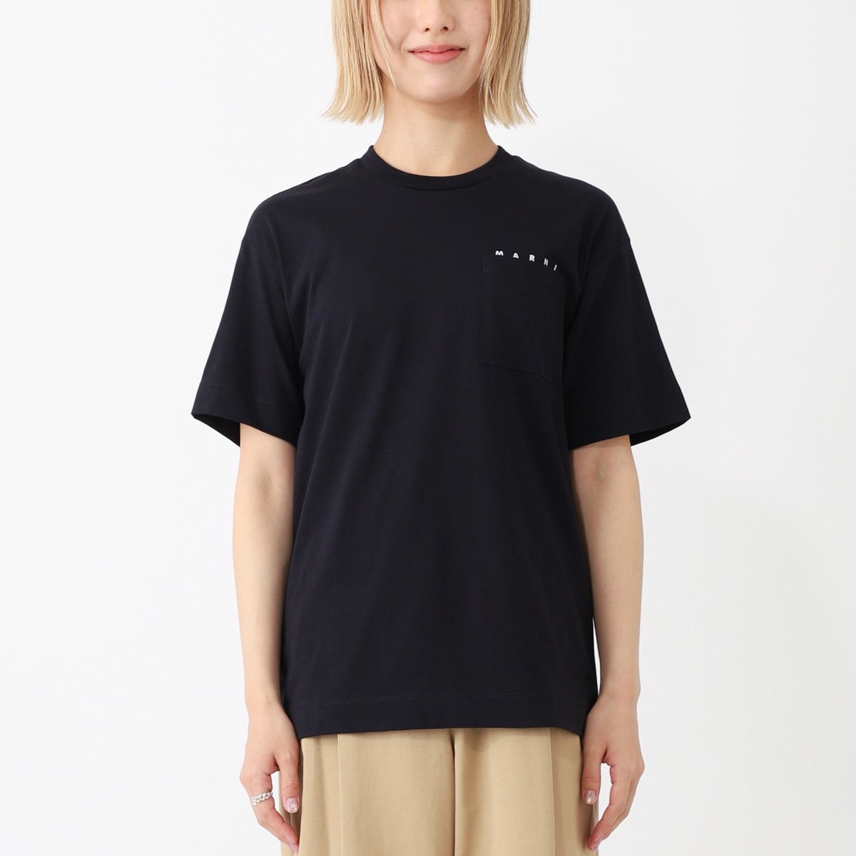 『ネコポス対応(1点まで)』MARNI マルニ クルーネックTシャツ/KIDS キッズ ガールズ/胸ポケット クルーネック ロゴT レディース