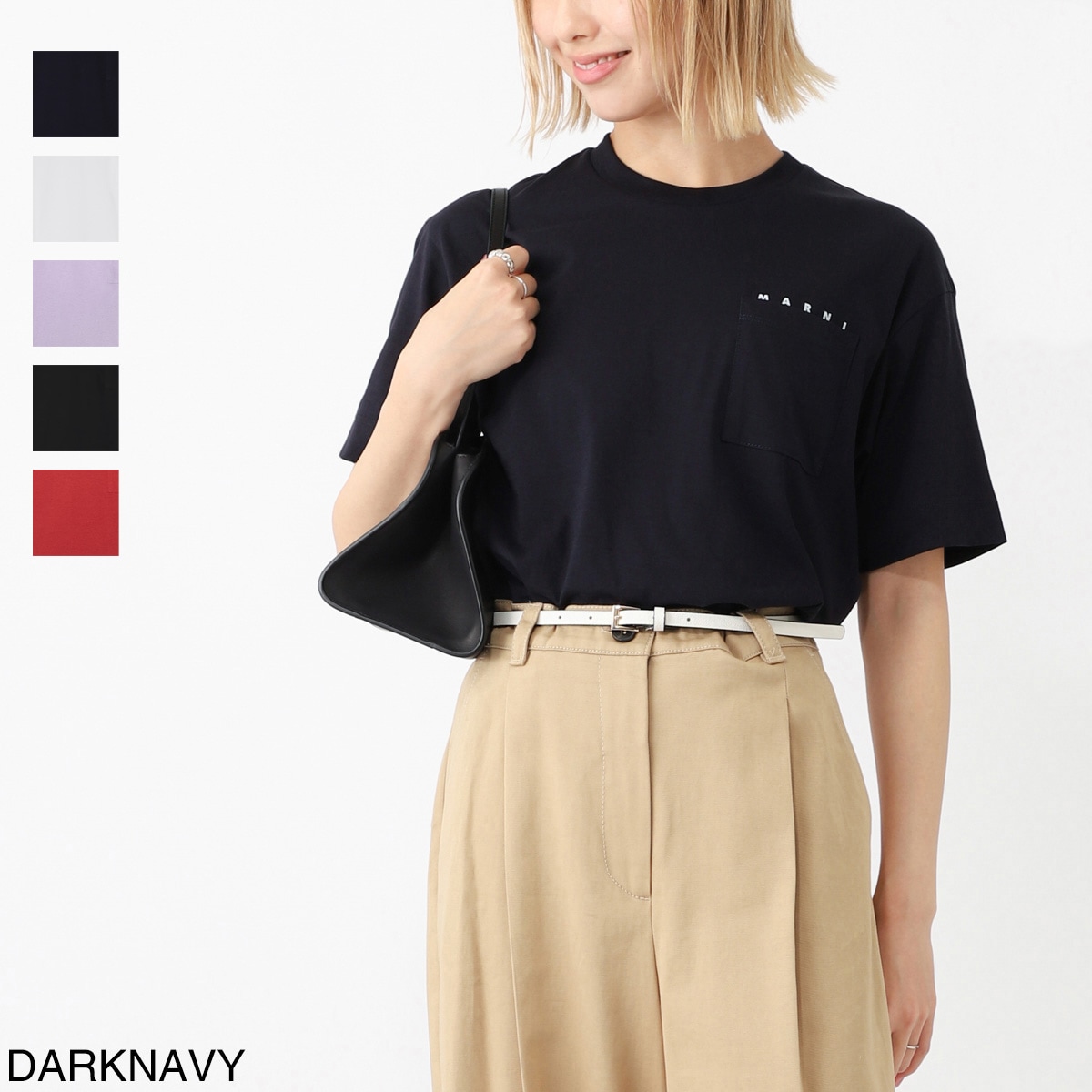 『ネコポス対応(1点まで)』MARNI マルニ クルーネックTシャツ/KIDS キッズ ガールズ/胸ポケット クルーネック ロゴT レディース