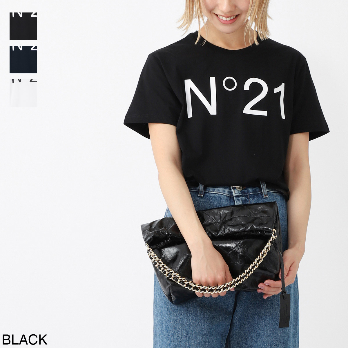 【ネコポス対応(1点まで)】N°21 ヌメロヴェントゥーノ クルーネックTシャツ/KIDS キッズ ガールズ レディース