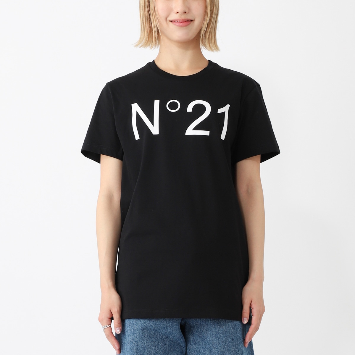 『ネコポス対応(1点まで)』N°21 ヌメロヴェントゥーノ クルーネックTシャツ/KIDS キッズ ガールズ/ロゴTシャツ レディース
