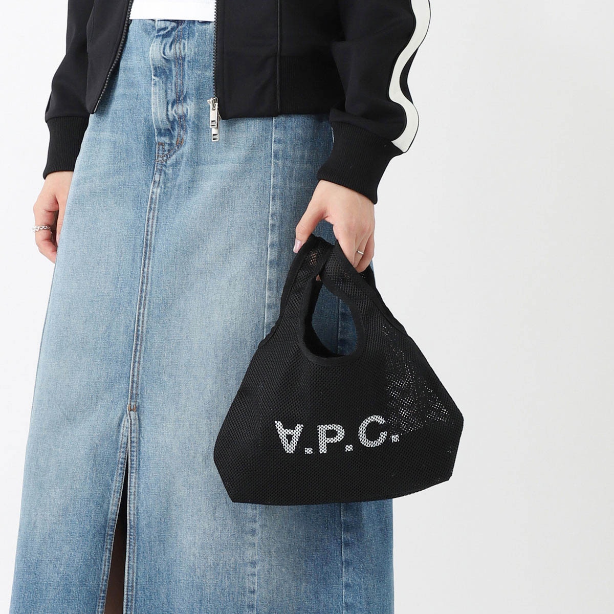 【関税込み】A.P.C. ブラック ミニ Rebound ショッピングトート A.P.C. (アーペーセー) SHOPPING REBOUND MINI / ショッピング