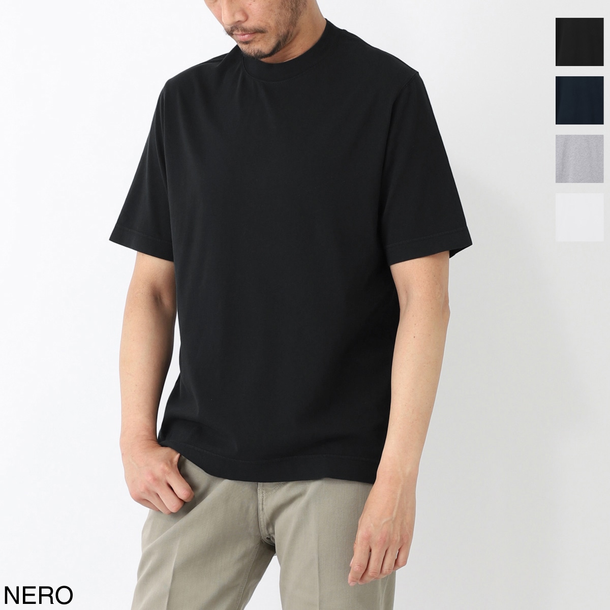 【アウトレット】CIRCOLO 1901 チルコロ クルーネックTシャツ/セミモックネック Tシャツ メンズ