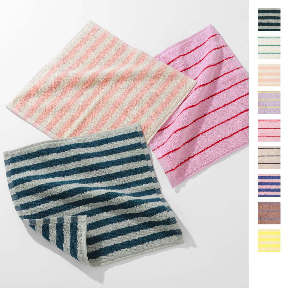 『ネコポス対応(3点まで)』BONGUSTA ボングスタ ハンドタオル/ウォッシュクロス/NARAM WASH CLOTH 30×30 CM ナラム ウォッシュ クロス ストライプ