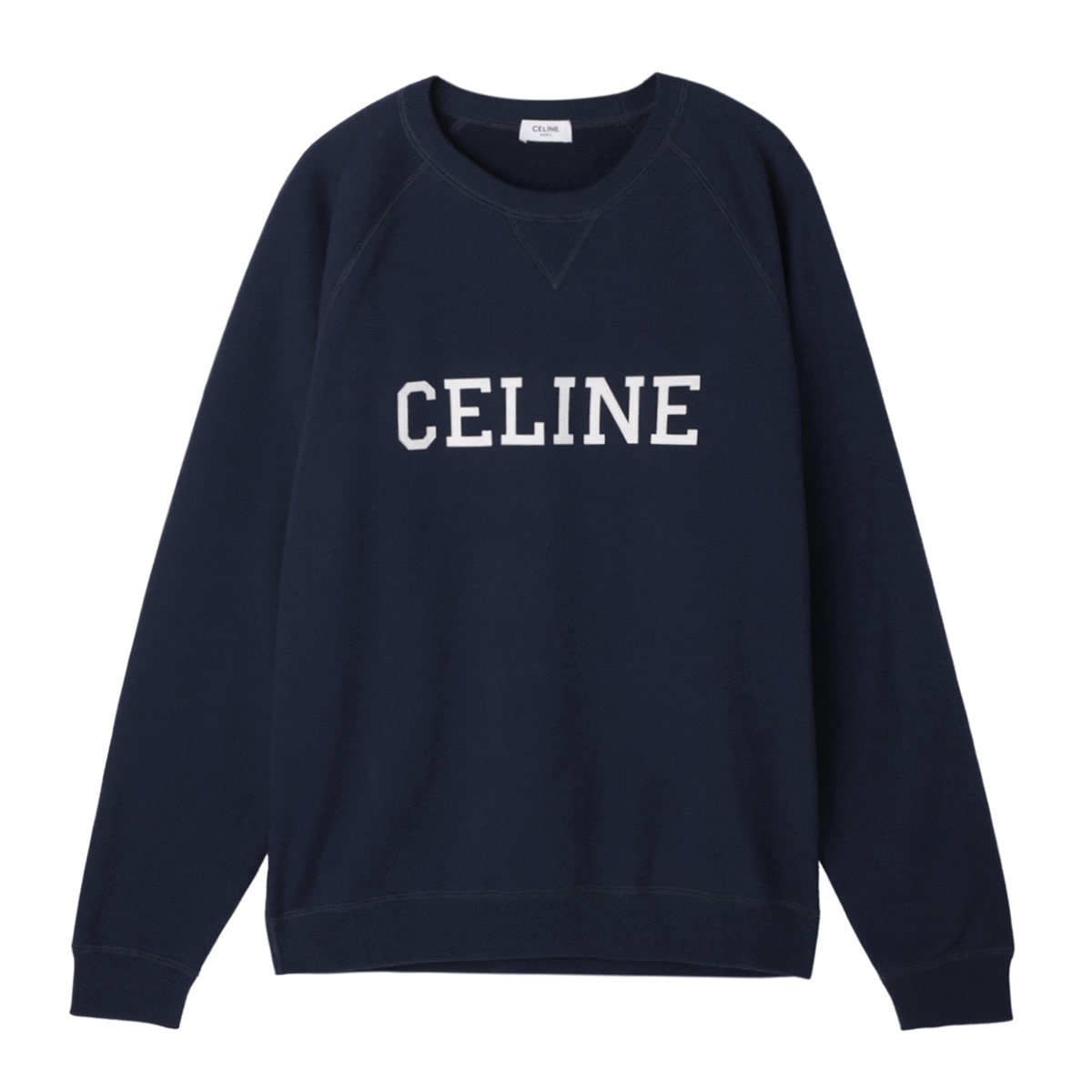 CELINE フロック カシミヤ クルーネック スウェット セリーヌΩ