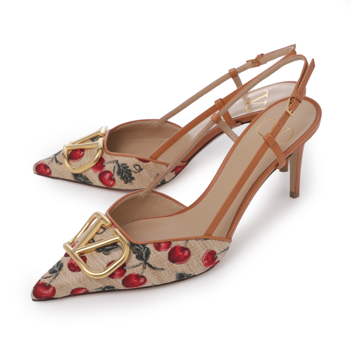 VALENTINO GARAVANI ヴァレンティノガラヴァーニ パンプス/VLOGO SIGNATURE SLINGBACK PUMPS 8MM チェリー【大きいサイズあり】 レディース