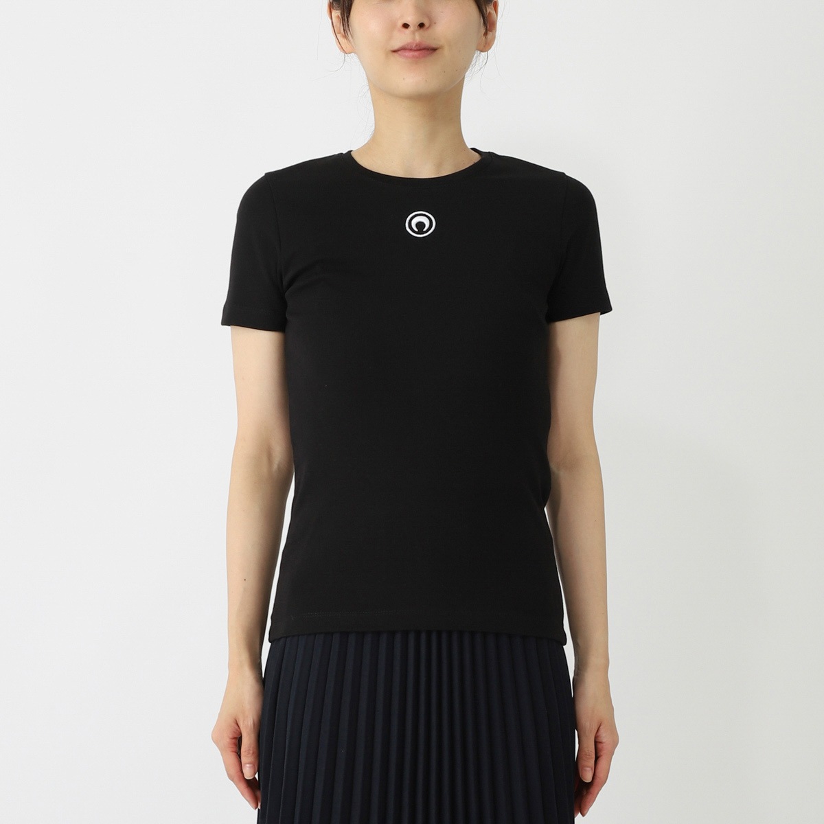 MARINE SERRE マリーン セル クルーネックTシャツ/MOON LOGO JERSEY BABY FIT T-SHIRT レディース