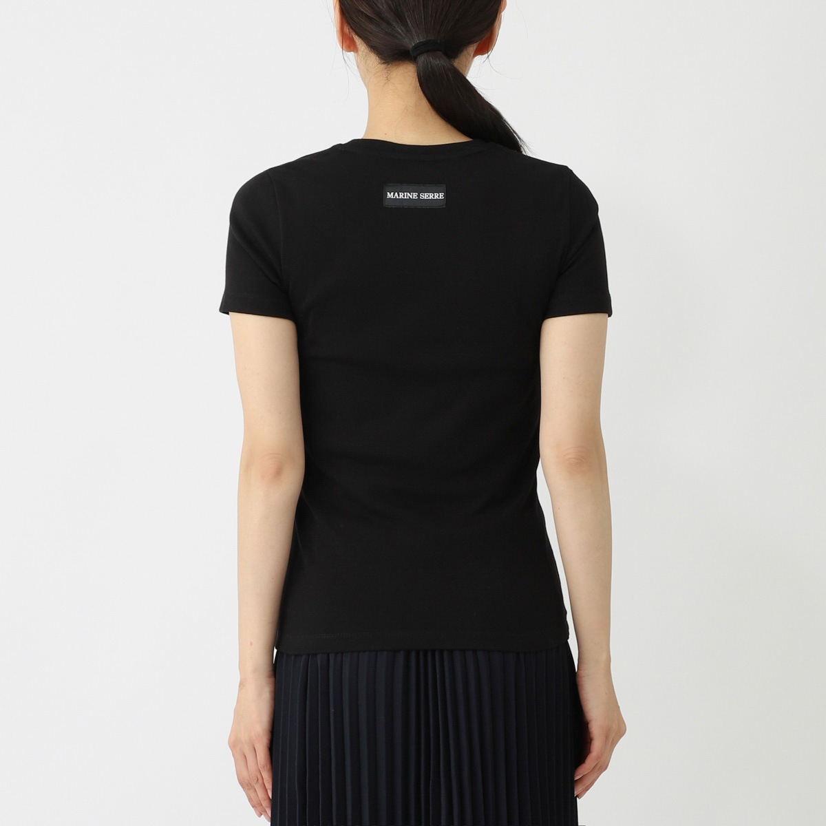 MARINE SERRE マリーン セル クルーネックTシャツ/MOON LOGO JERSEY BABY FIT T-SHIRT レディース