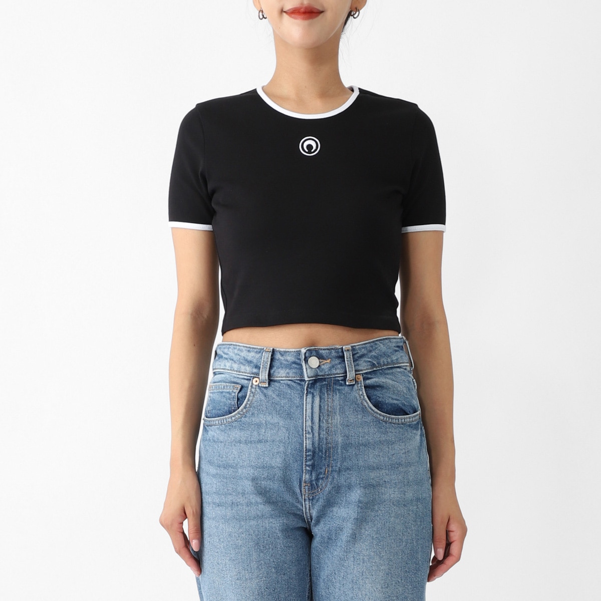 MARINE SERRE マリーン セル クルーネックTシャツ/MOON LOGO JERSEY