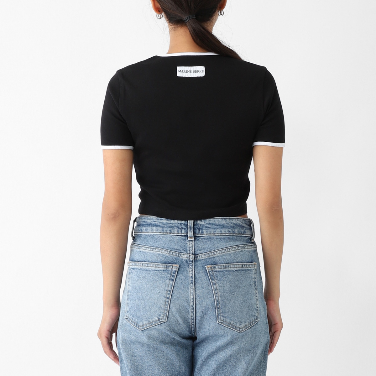 MARINE SERRE マリーン セル クルーネックTシャツ/MOON LOGO JERSEY