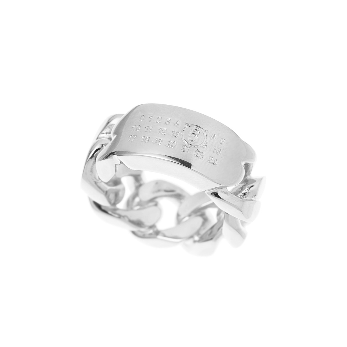 Maison Margiela シルバー ロゴ リング 幅3mm サイズ6 メゾン