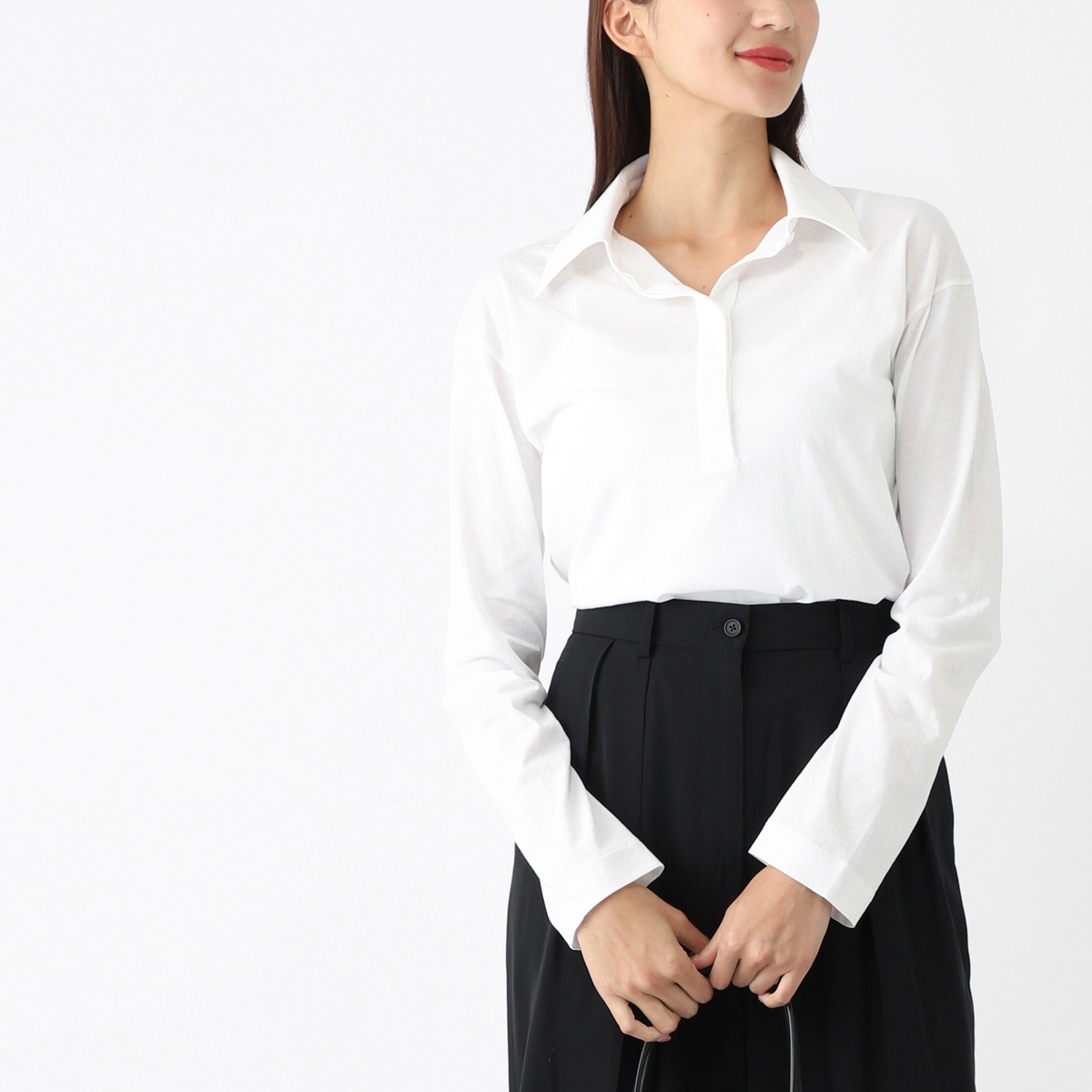 [あす着] ザ ロウ THE ROW 長袖ポロシャツ レディース RODDIE TOP アウトレット】THE ROW ザ ロウ 長袖ポロシャツ/RODDIE TOP レディース