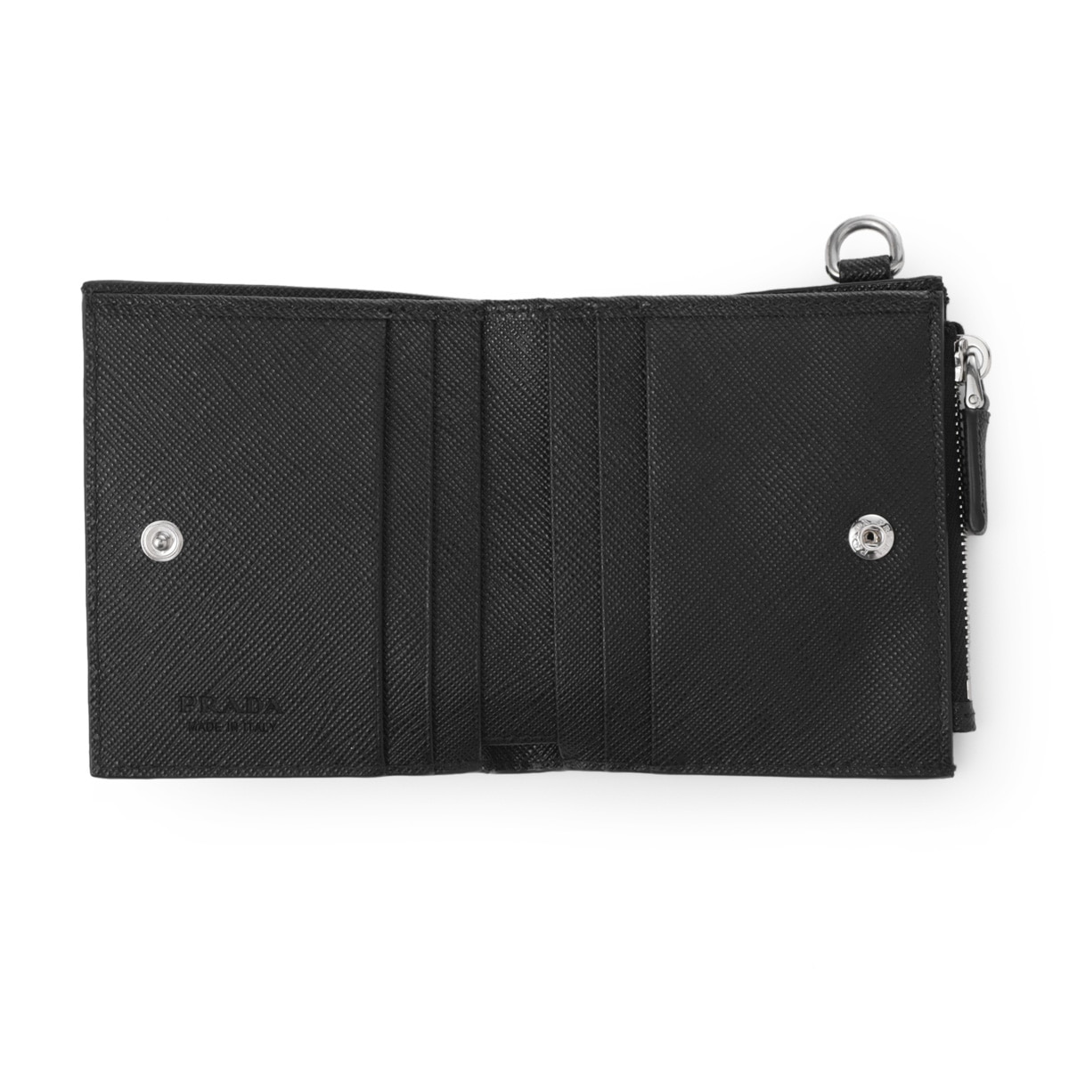 PRADA　二つ折り財布　チェーン付き　カードあり　メンズ PRADA プラダ 2つ折り財布 小銭入れ付き/チェーン付き