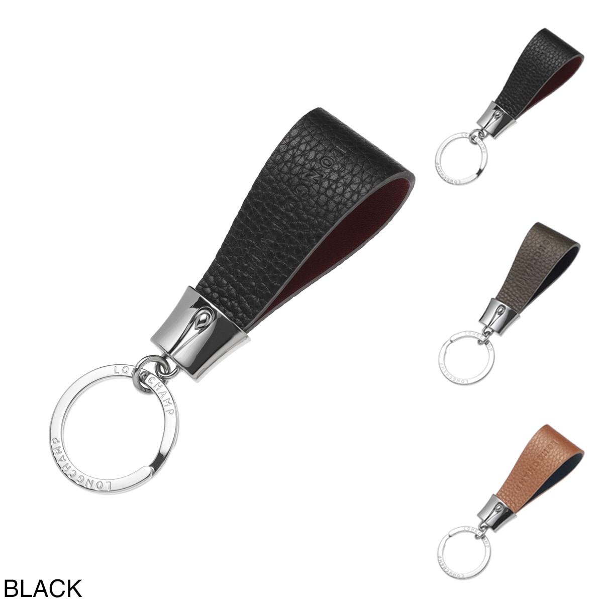 LONGCHAMP キーリング ヴェジェタル - レザーチャーム 未使用品】LONGCHAMP キーリング ヴェジェタル - レザーチャーム