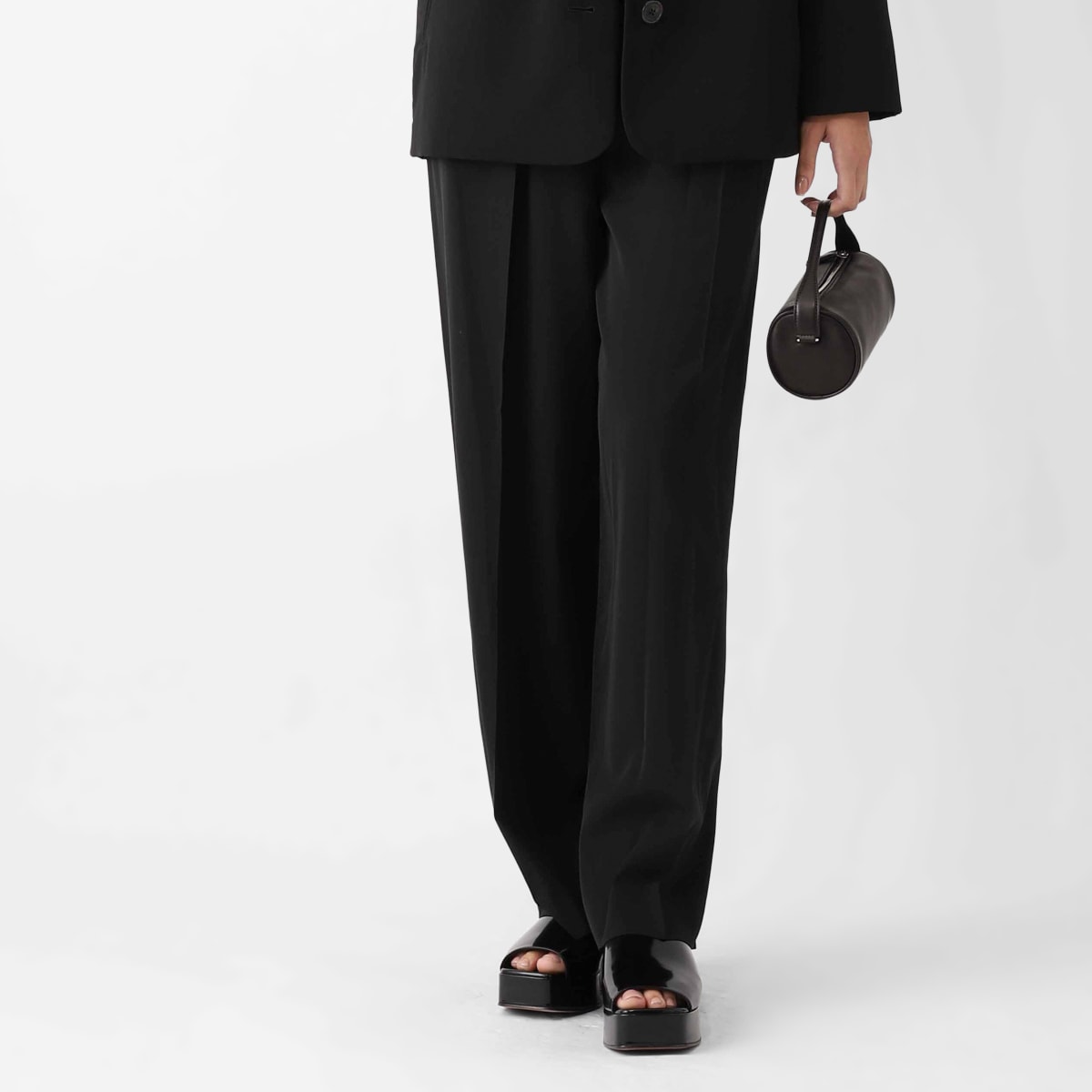 [しゅうめい] THE ROW ザロウ ウール×シルク パンツ ブラック THE ROW ザ ロウ ウールパンツ/IGOR PANT レディース | レディース